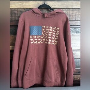 NWT Columbia PHG Dog Print Hoodie with American Flag Design
